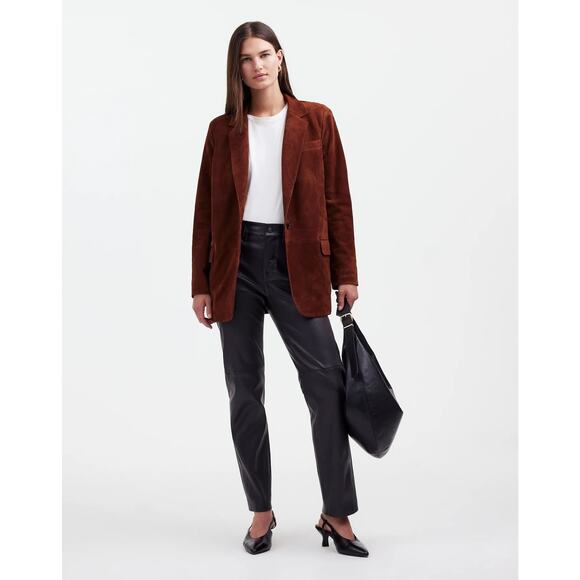 Madewell Pants - NWT Madewell The '90s Straight Mid-Rise Pant Leather Size 32